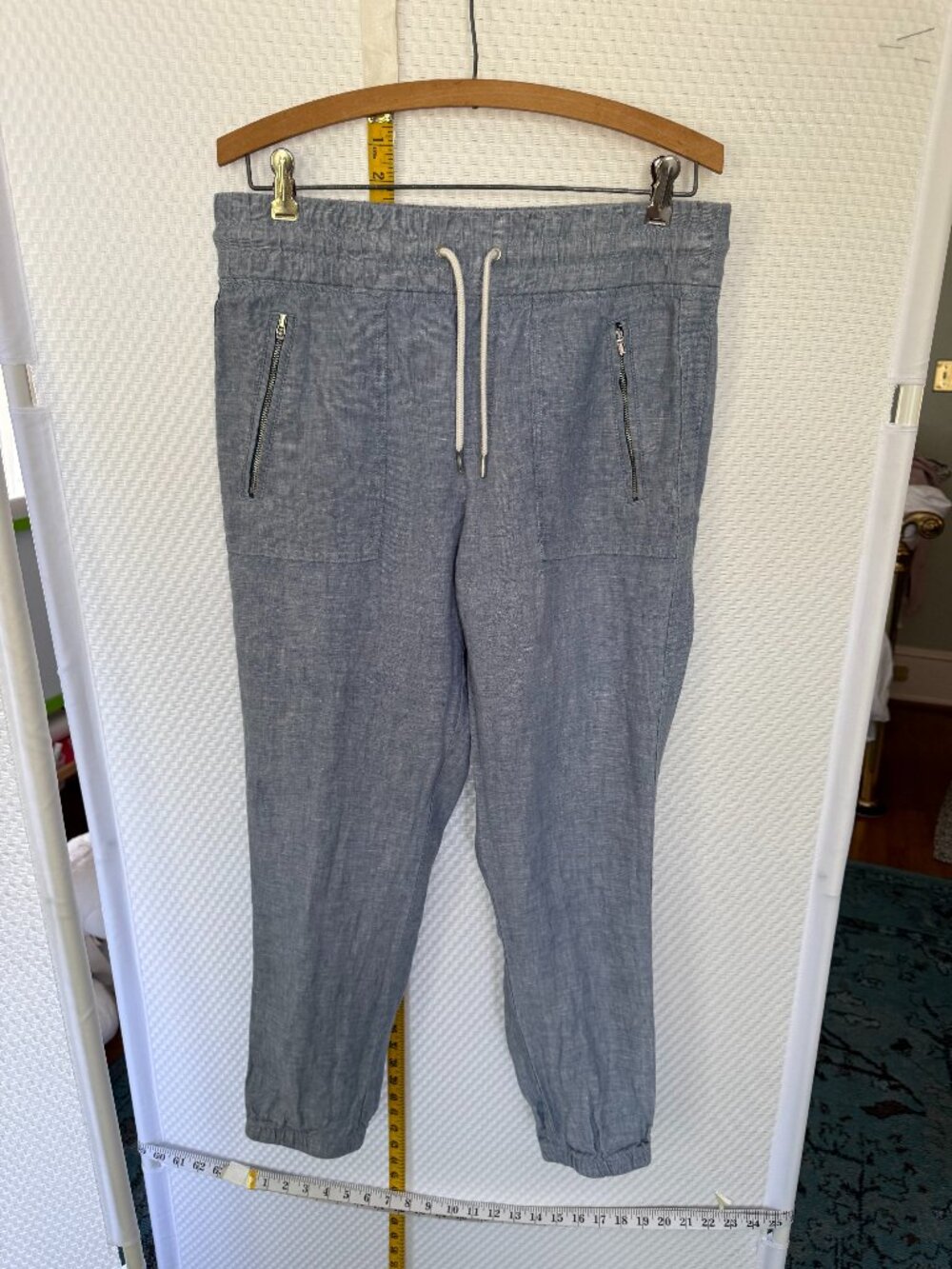 ATHLETA CABO LINEN JOGGER BLUE SIZE 6